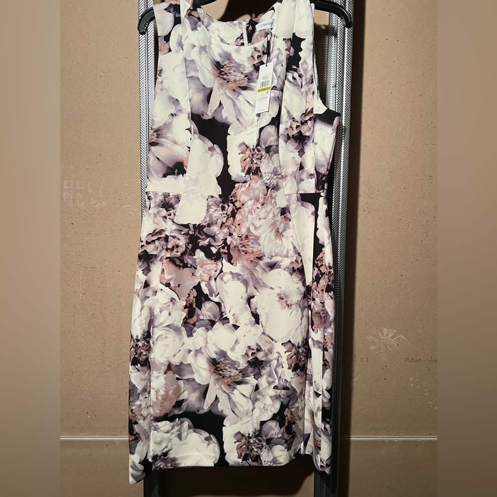 Calvin Klein sheath dress in gorgeous spring colors.